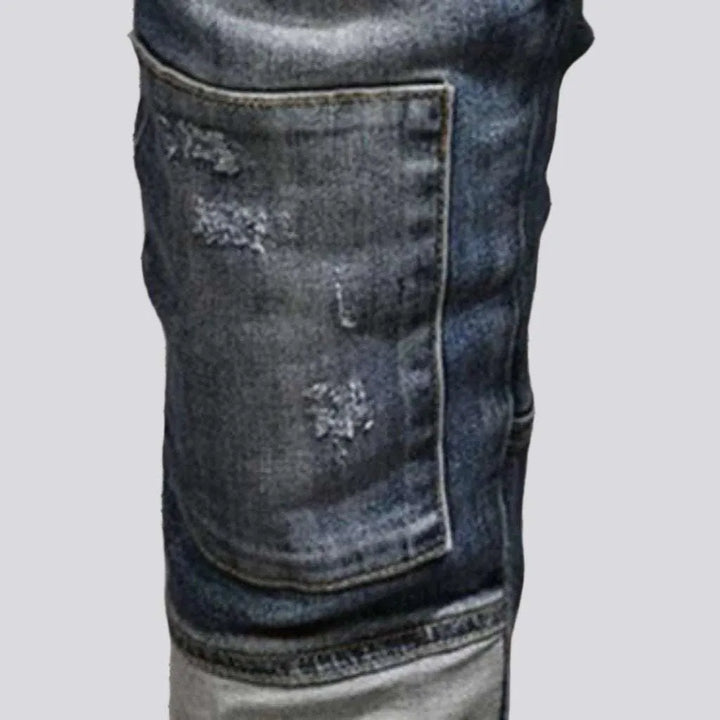 Mid-waist men's street jeans