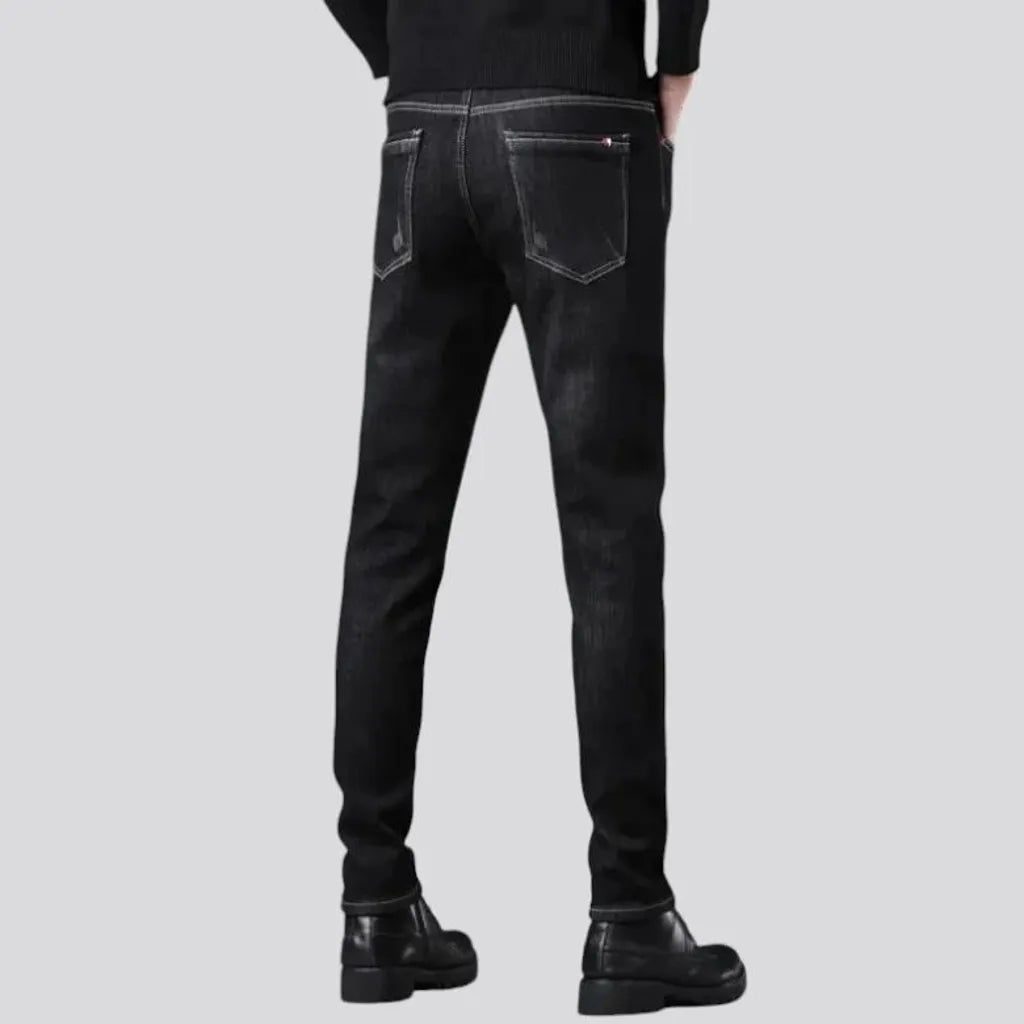 Lined slim-fit men's jeans