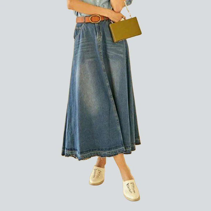 Vintage fit & flare denim skirt