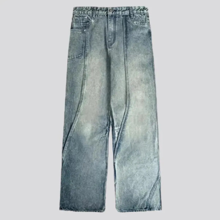 Baggy mid rise street style men's jeans