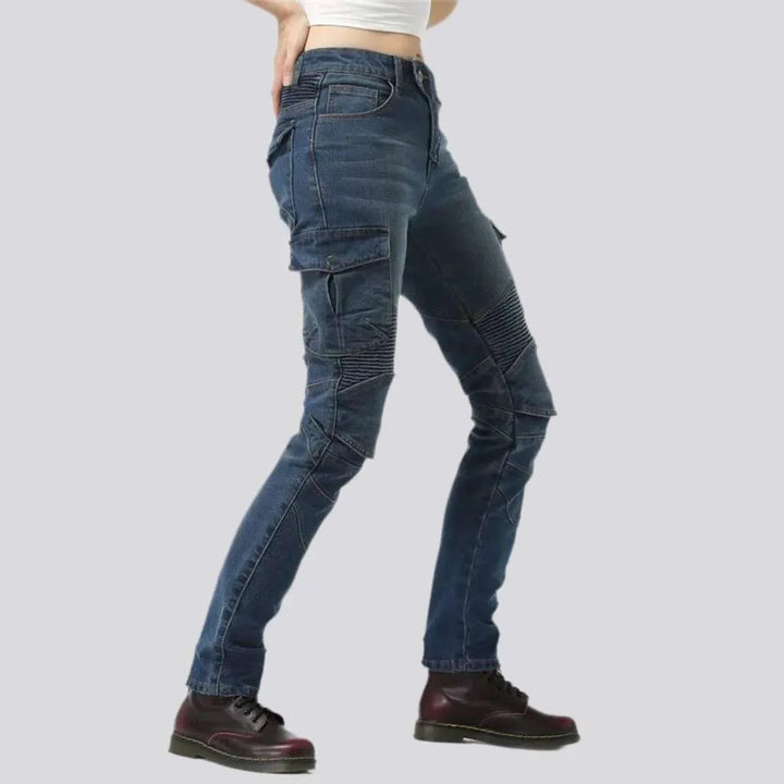 Slim women's motorcycle jeans