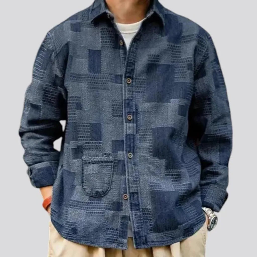 Boho oversized men's jeans chore jacket