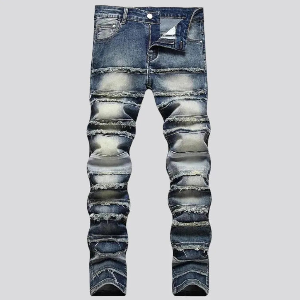 Street mid-waist jeans
 for men