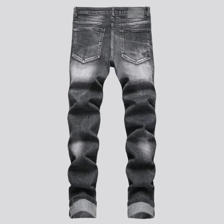 Distressed skinny fit styled men's jeans