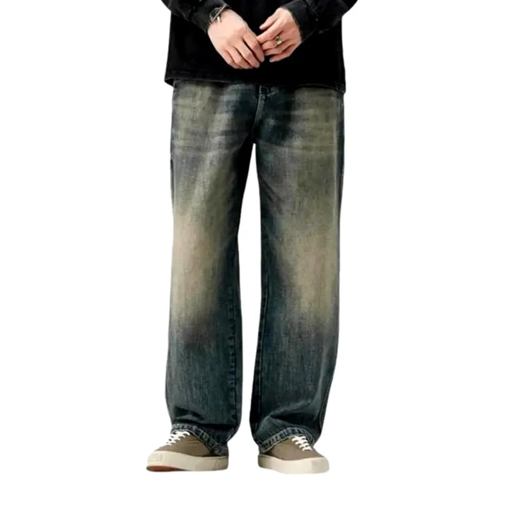 Fashionable Baggy Fit Men's Jeans - Dark Blue