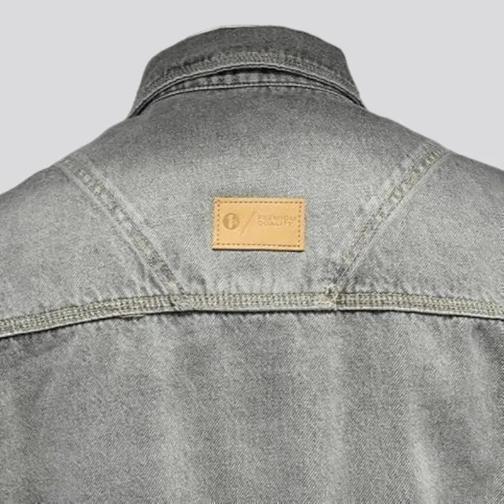 Grey vintage men's denim jacket