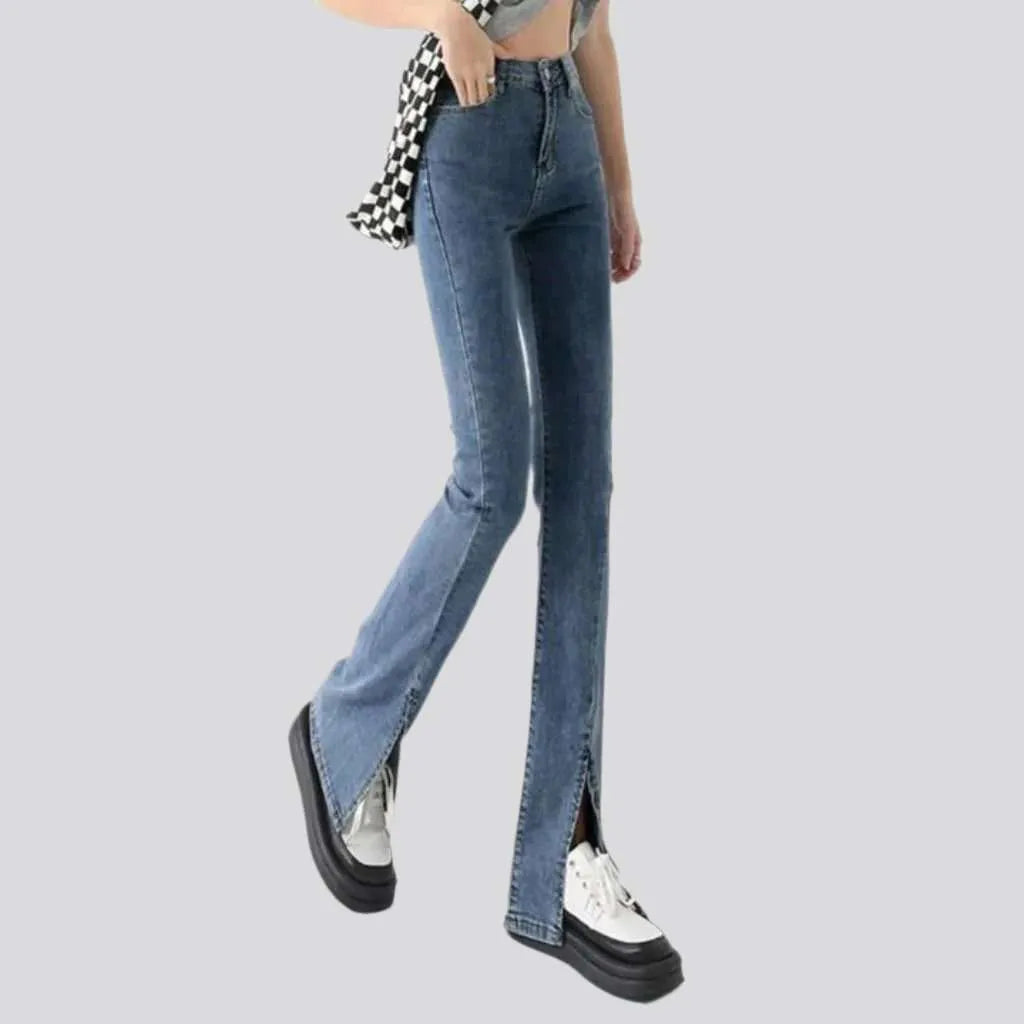 Stonewashed high-waist jeans
 for women