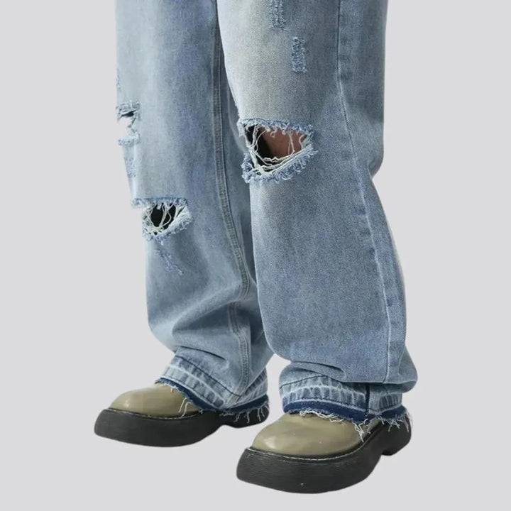 Distressed vintage style men's jeans