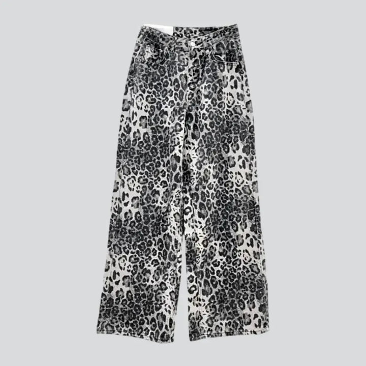 Leopard-print painted jean pants
 for ladies | Jeans4you.shop