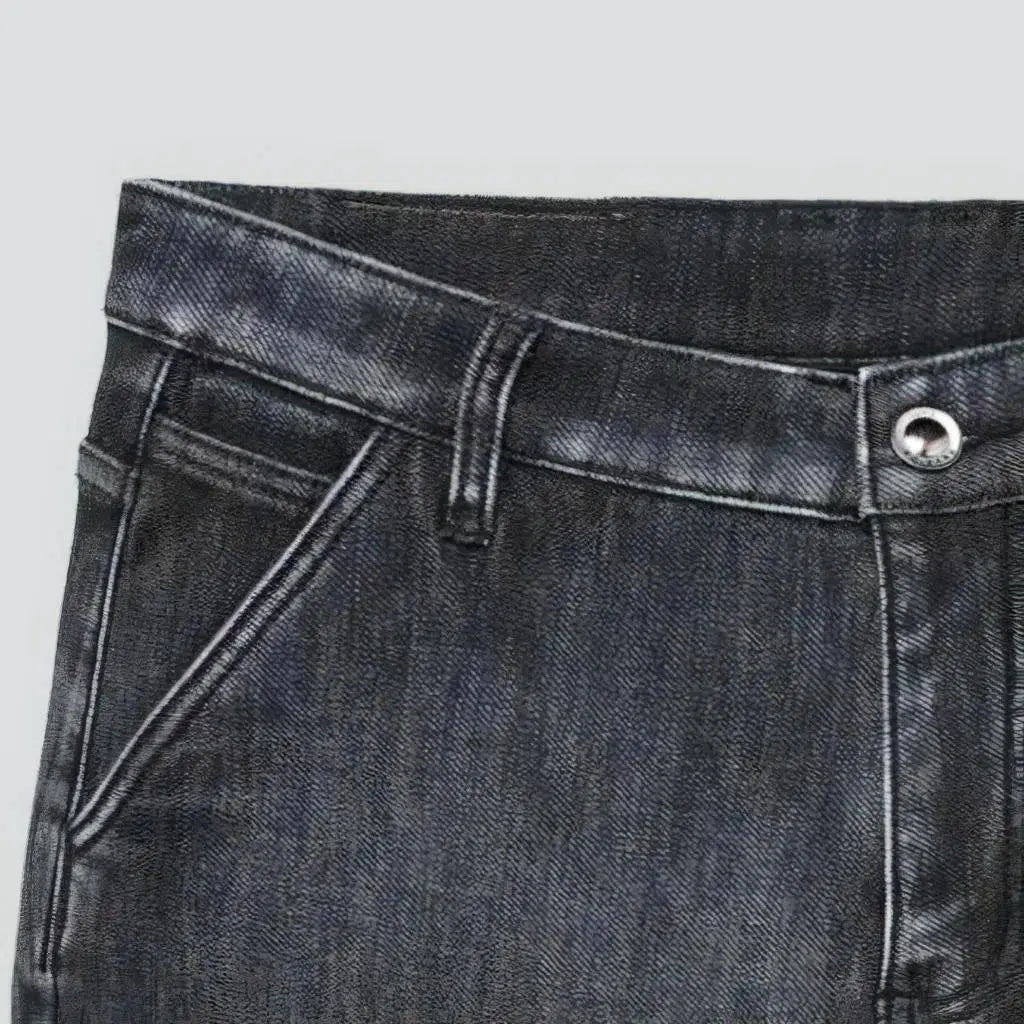 Dark men's stonewashed jeans