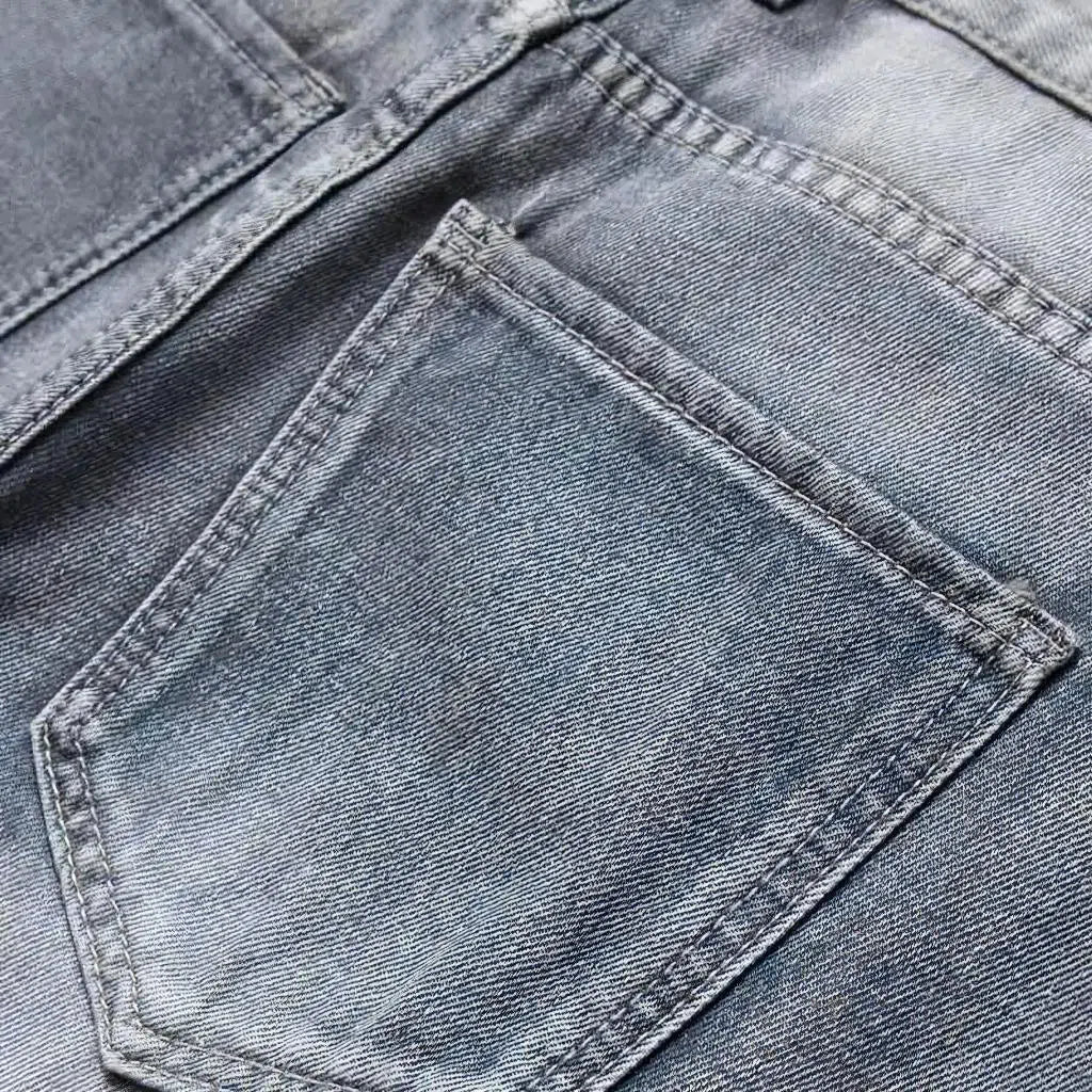 Stitched men's street jeans