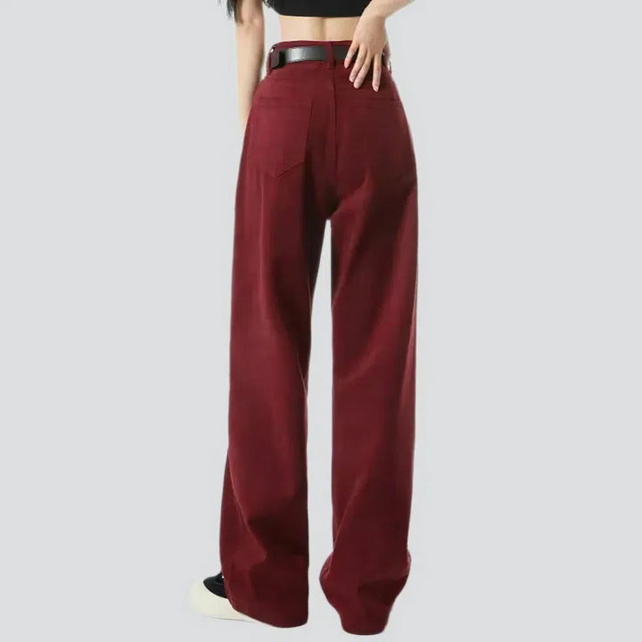 Y2k color women's denim pants