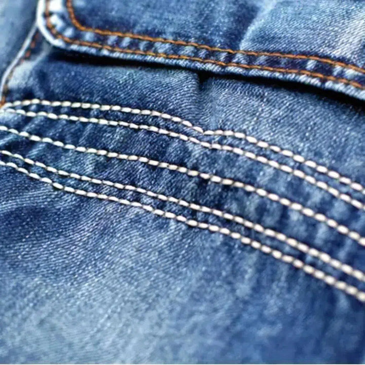 Cargo men's sanded jeans