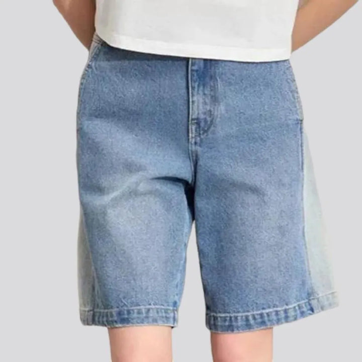 Dip-dyed women's denim shorts