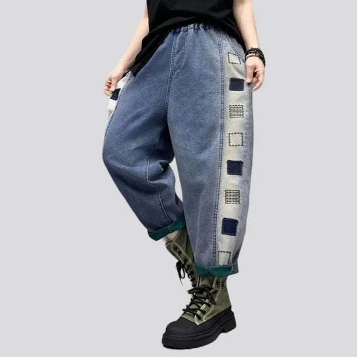 High-waist street women's jean pants