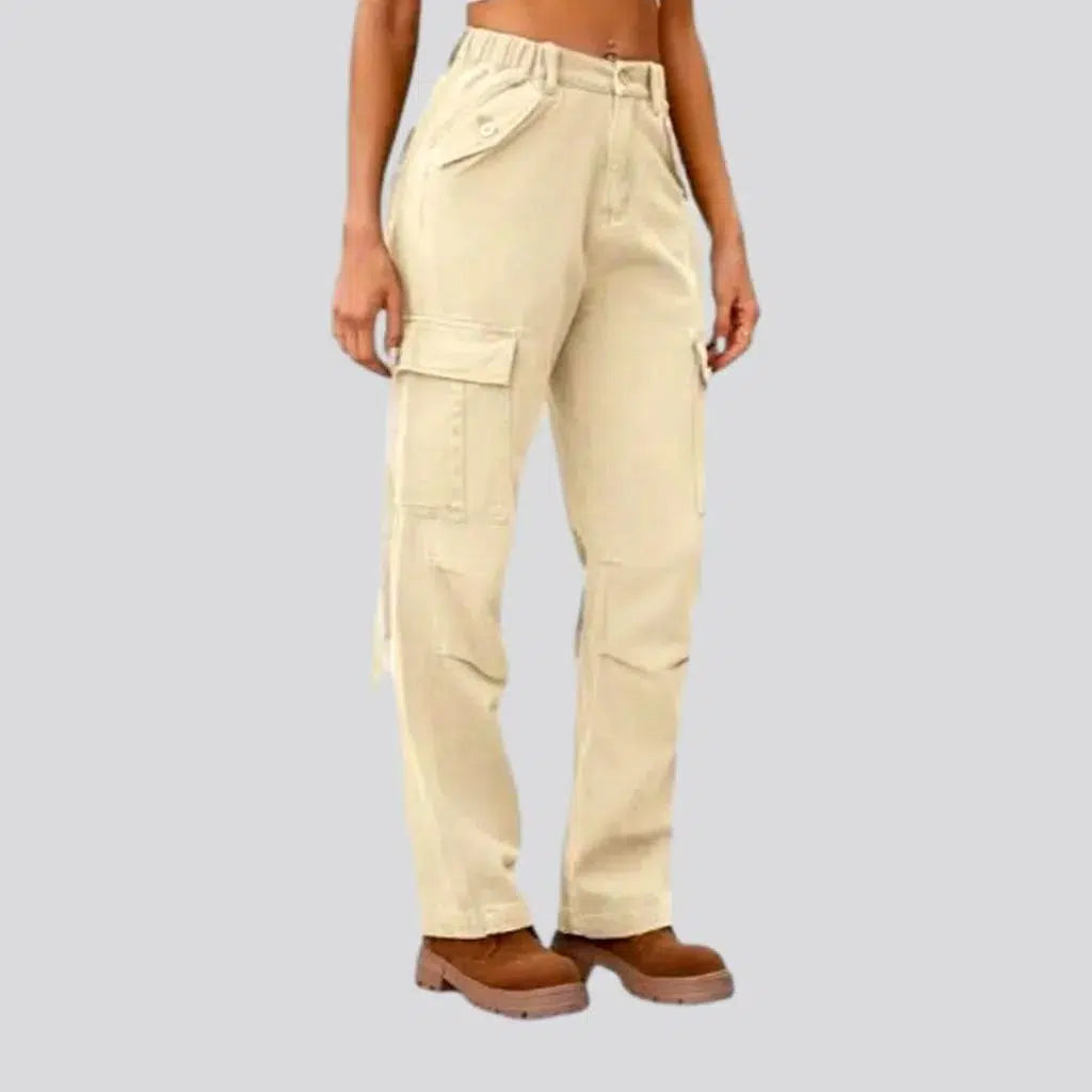 Straight color jean pants