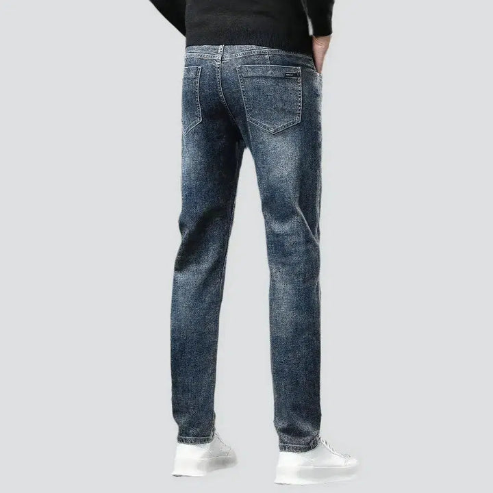 Dark men's fleece jeans
