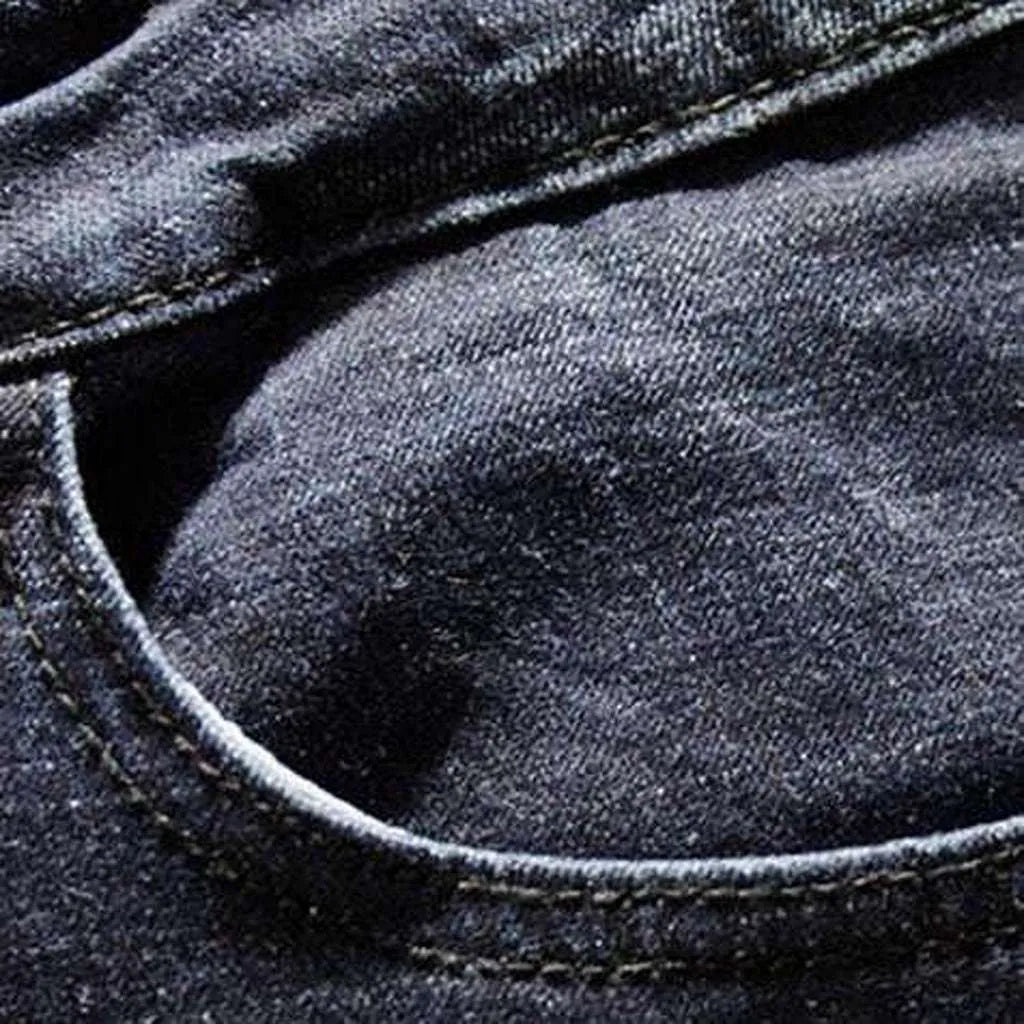 Whiskered distressed jeans for men