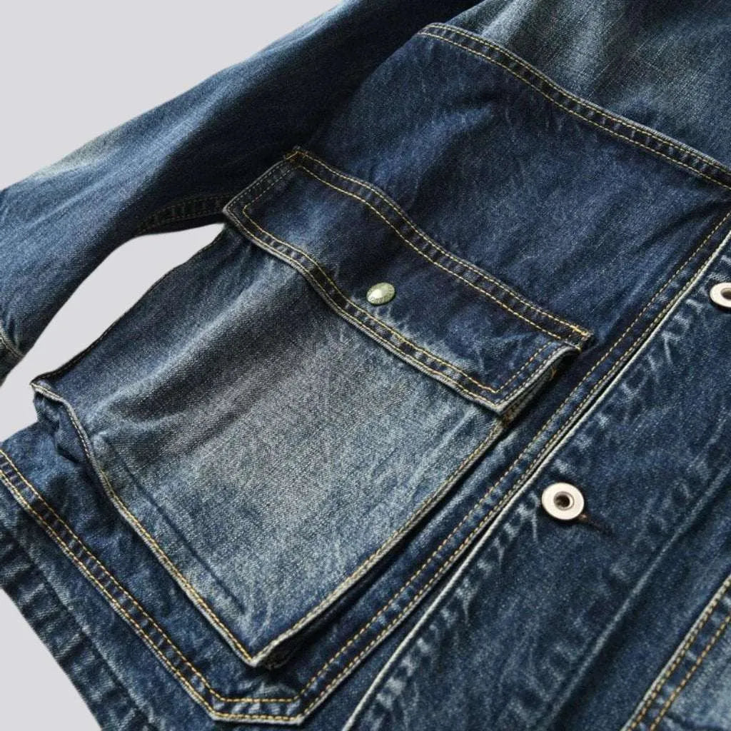 Fashion vintage jean jacket
 for men