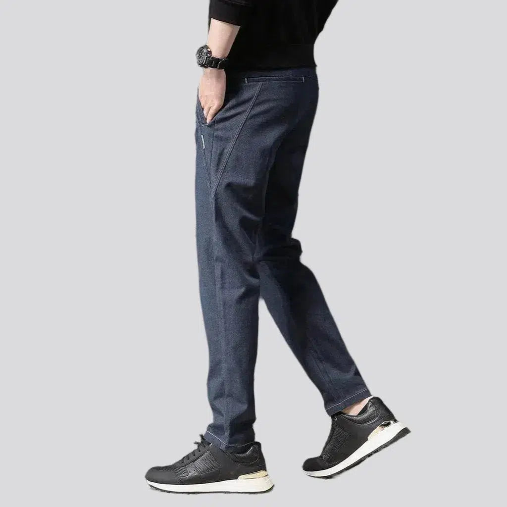 Monochrome men's high-waist jeans