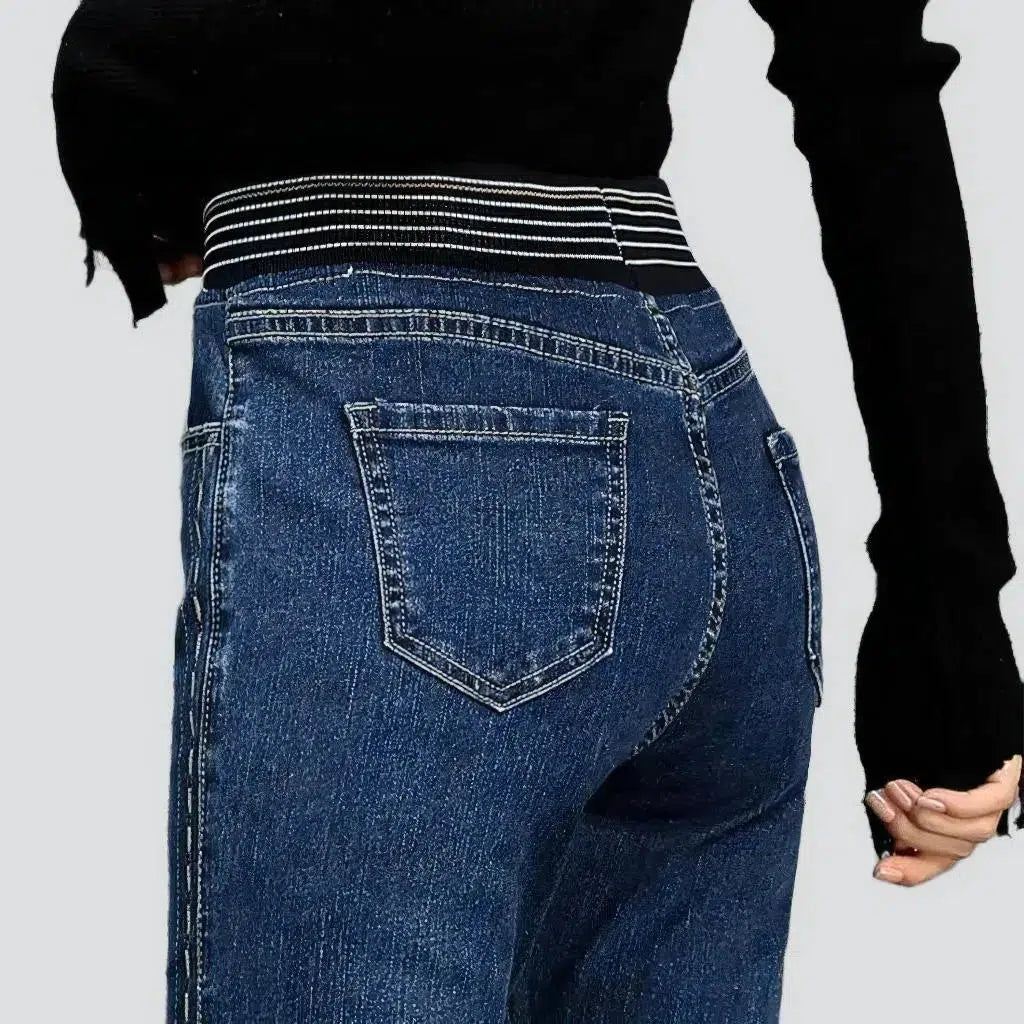 High-waist boho jeans
 for women