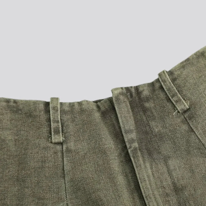 Color vintage women's denim skirt