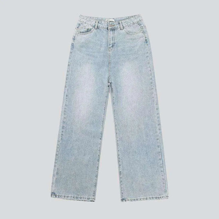 Bleached baggy women's jeans