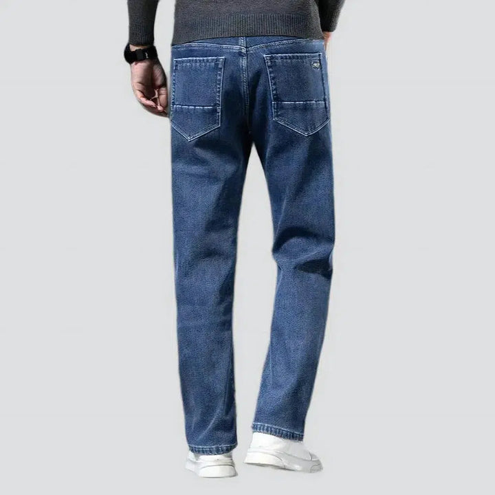 Stonewashed men's thick jeans