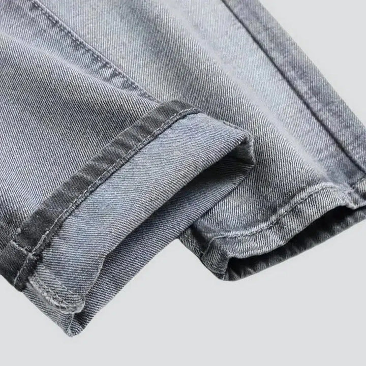 Stitched men's street jeans
