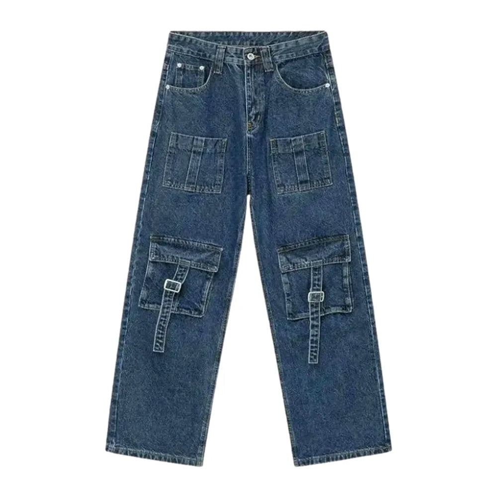 Boho Style Baggy Jeans for Men - Blue