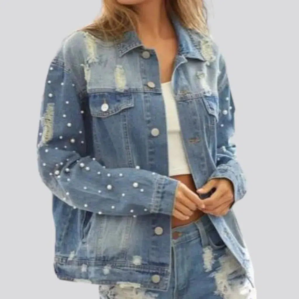 Y2k oversized jeans jacket
 for ladies