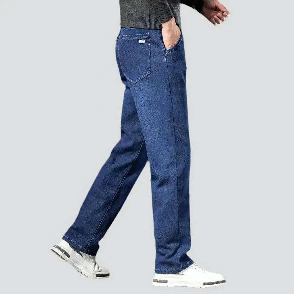 Stonewashed men's straight jeans