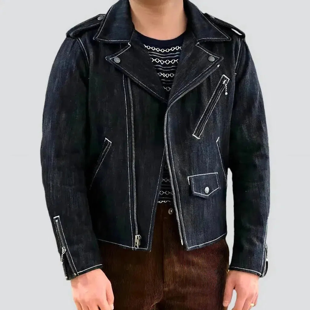 15oz moto men's denim jacket | Jeans4you.shop