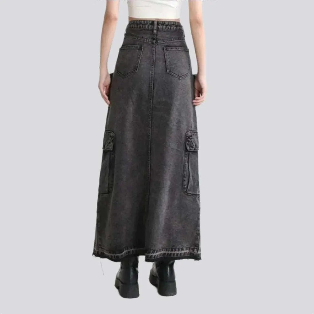 Cargo women's jean skirt