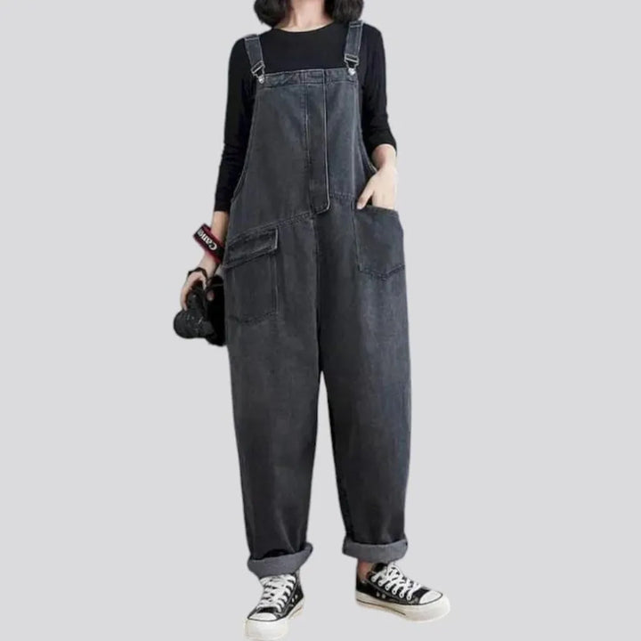 Dark-grey 90s women's denim jumpsuit | Jeans4you.shop