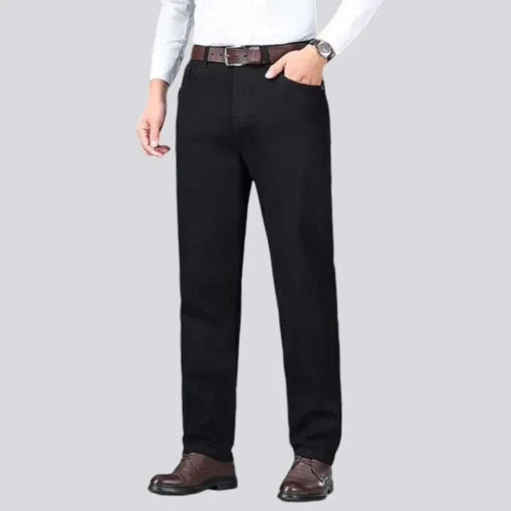 Monochrome straight fit high rise men's jeans