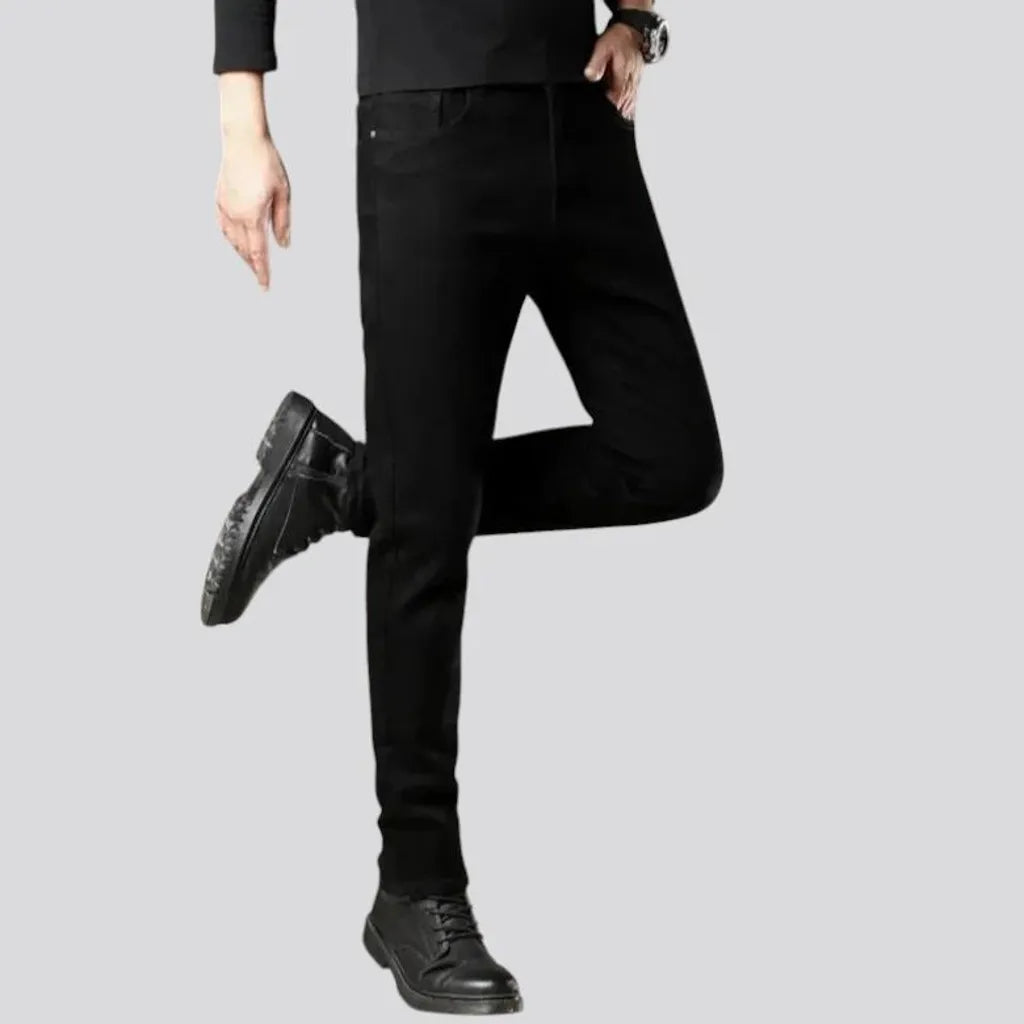 Monochrome slim fit stretchable men's jeans