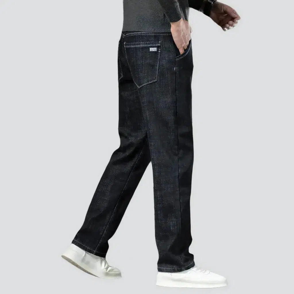 Stonewashed men's straight jeans