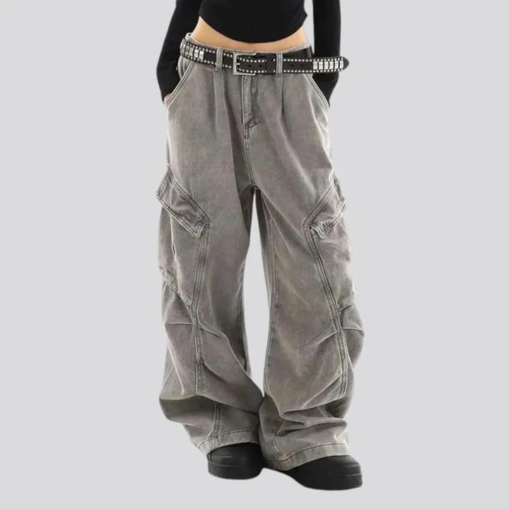 High waisted women's denim pants