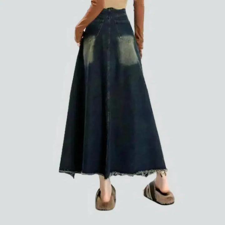 Fashion dark-wash women's jean skirt