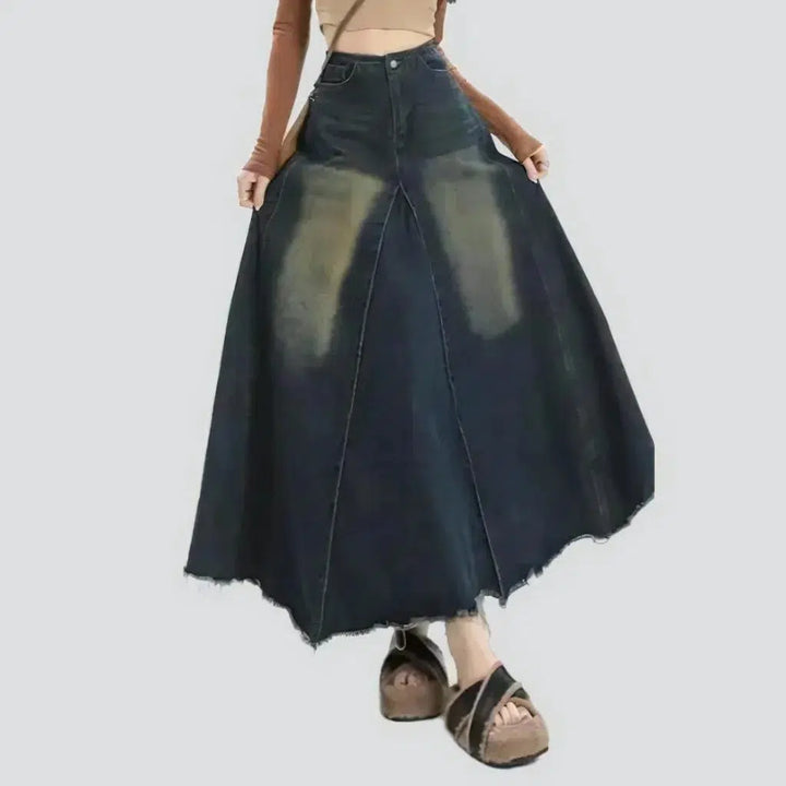 Fashion dark-wash women's jean skirt