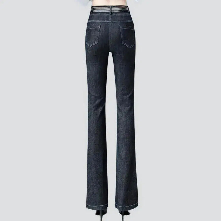 High-waist boho jeans
 for women
