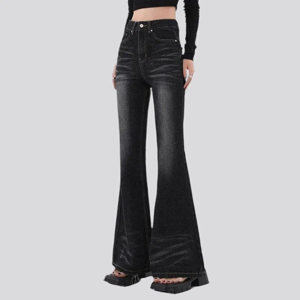 Whiskered women's black jeans