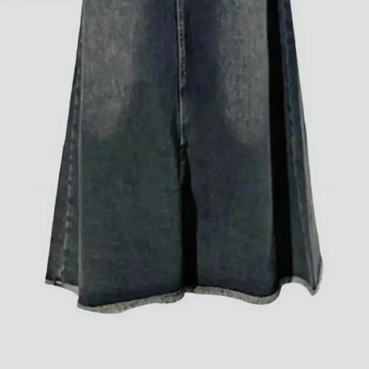 High-waist vintage jeans skirt