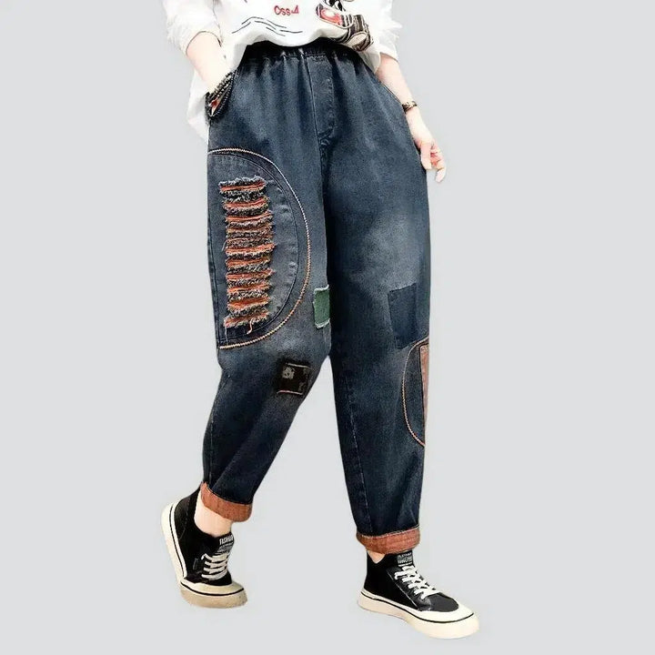 Loose vintage jeans pants
 for women