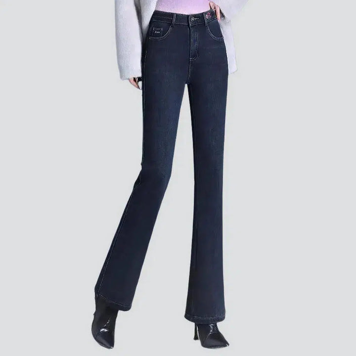 High-waist women's insulated jeans