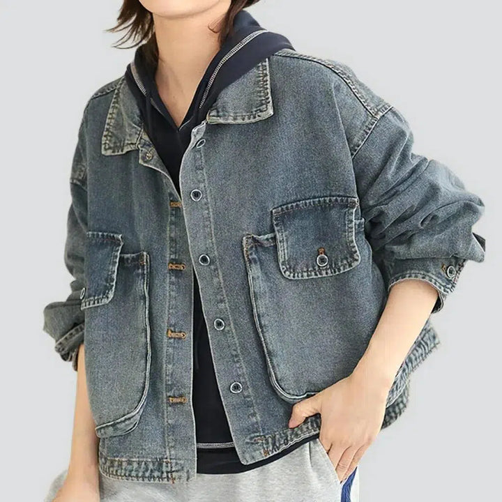 Fashion oversized jean jacket
 for women