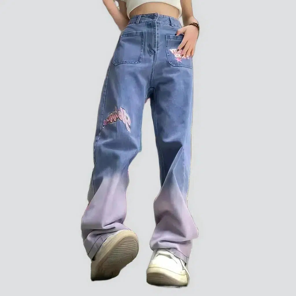 Y2k floor-length jeans
 for women