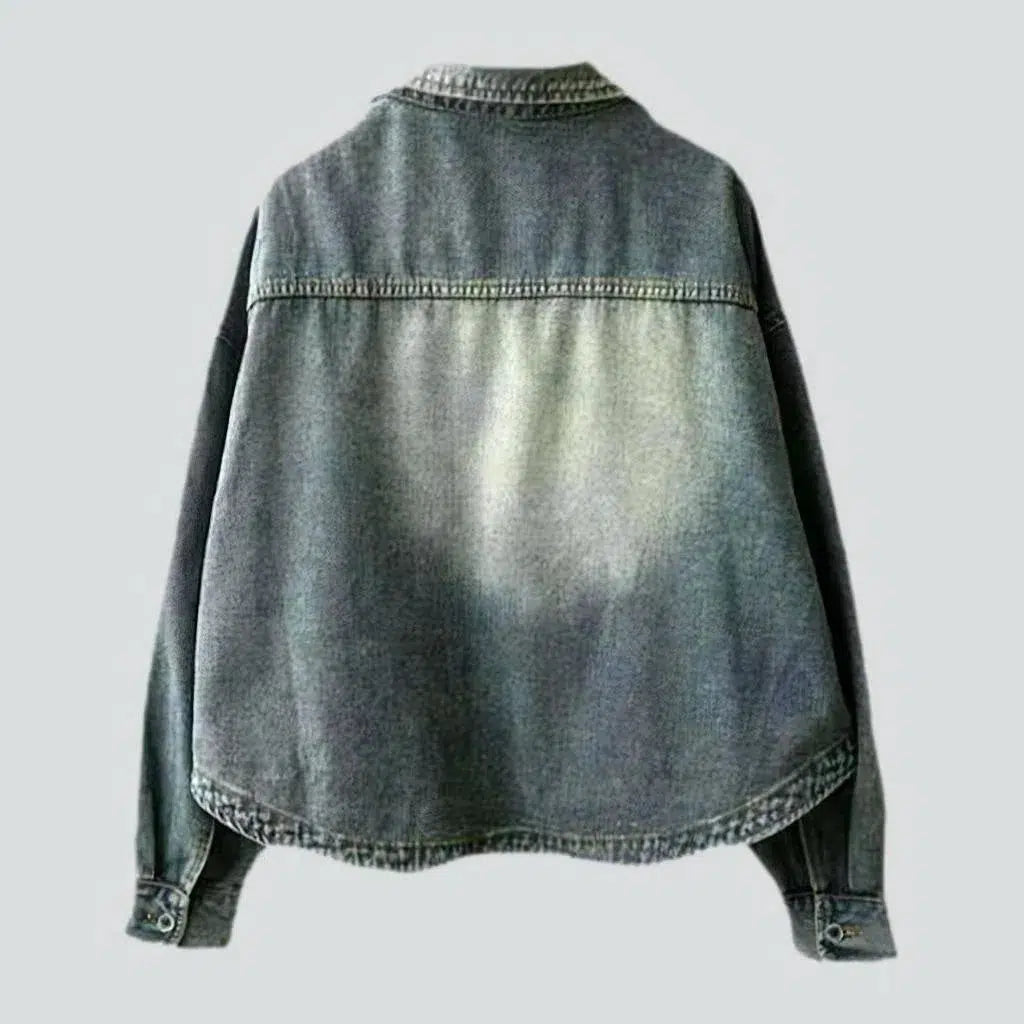 Fashion oversized jean jacket
 for women