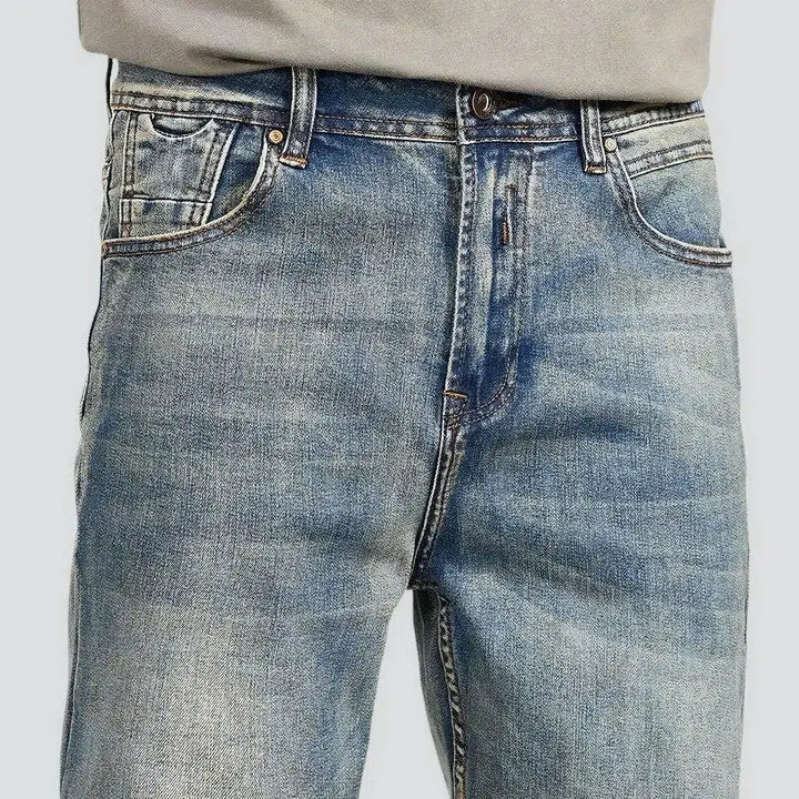 Tapered men's light-wash jeans